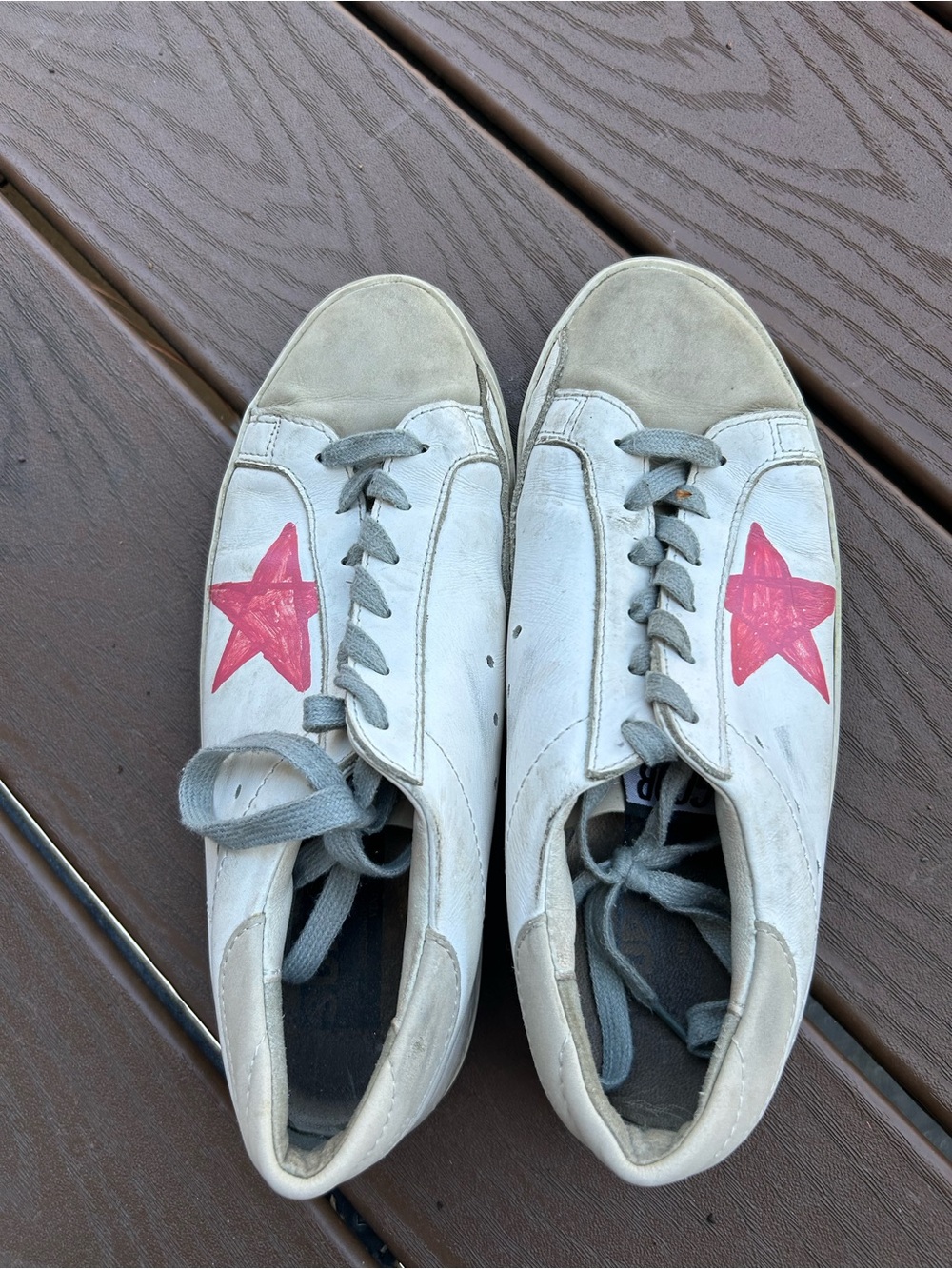 Golden Goose White Sneakers with Star Accent